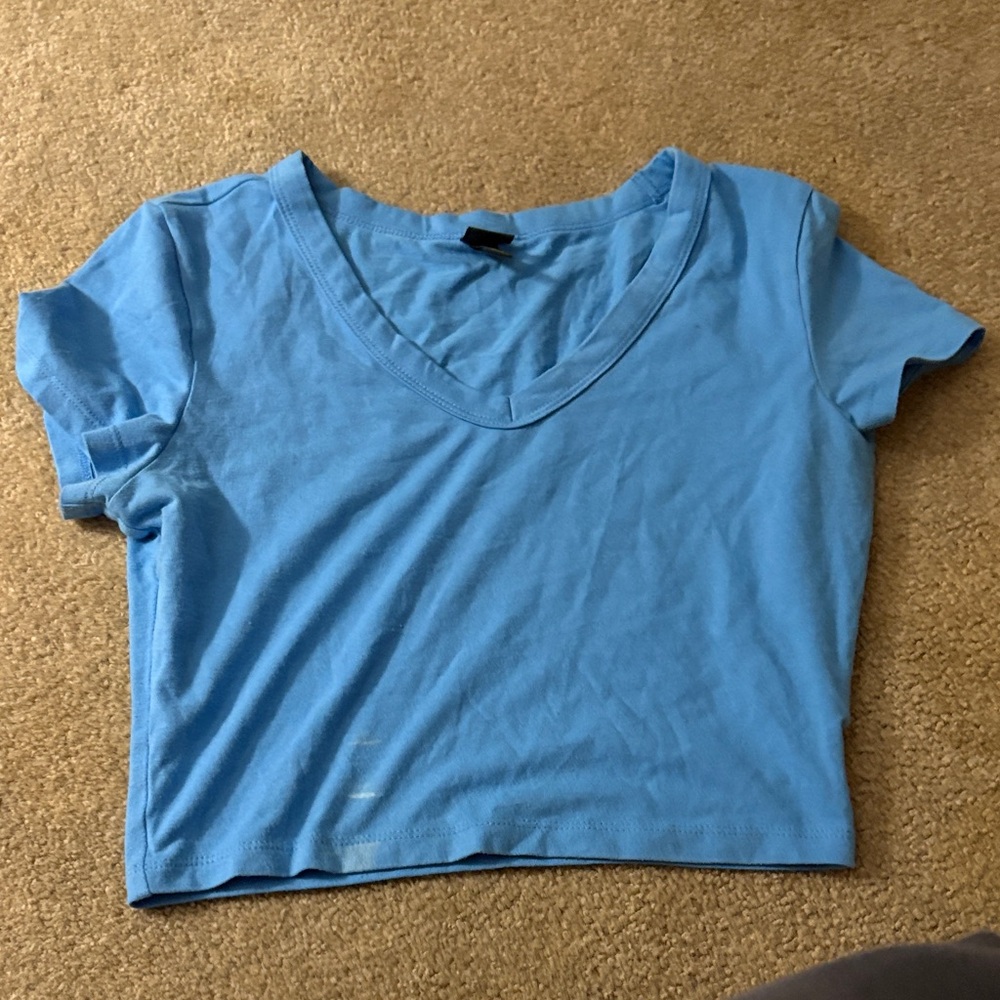 Blue V-Neck Women's Top